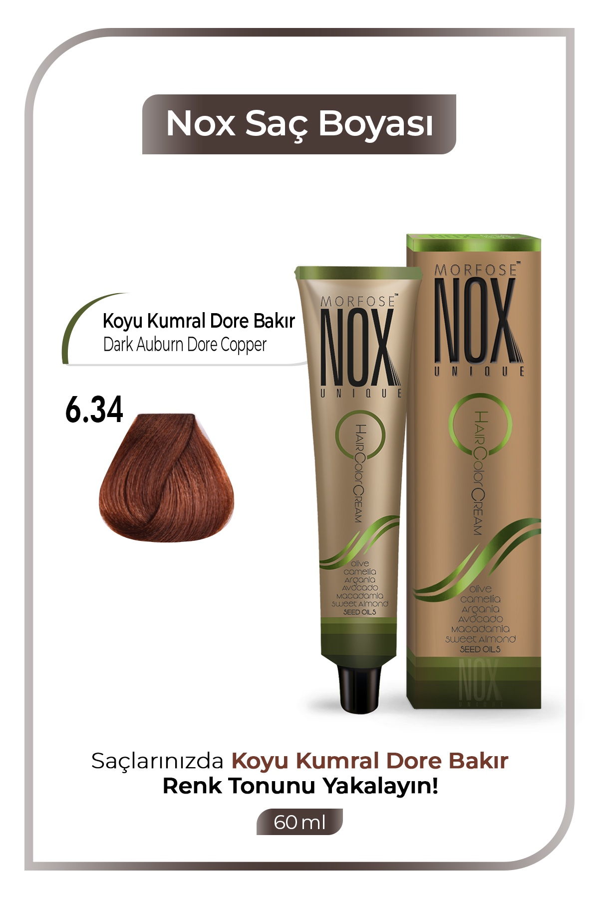Morfose Nox Saç Boyası 6,34 No (Koyu Kumral Dore Bakır)