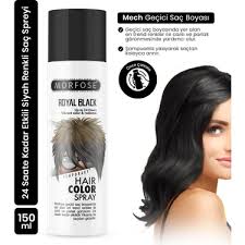Morfose Renkli Sprey Saç Boyası 150 Ml Siyah