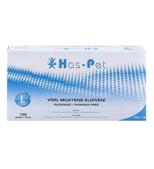 Haspet Vinil Beyaz Eldiven ( L )